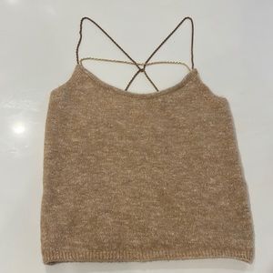 Zara Nude Knit, Gold Chain top